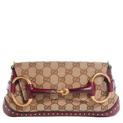 Gucci Monogram GG Studded Small Horsebit Clutch 1 of 7