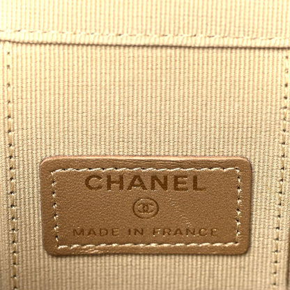 Chanel Lambskin Quilted Pearl Crush Mini Vanity Case With Chain Beige 6 of 9