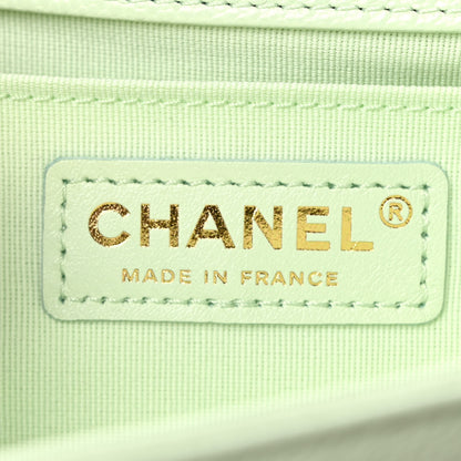 Chanel Caviar Chevron Quilted Medium Boy Flap Light Green 6 of 9