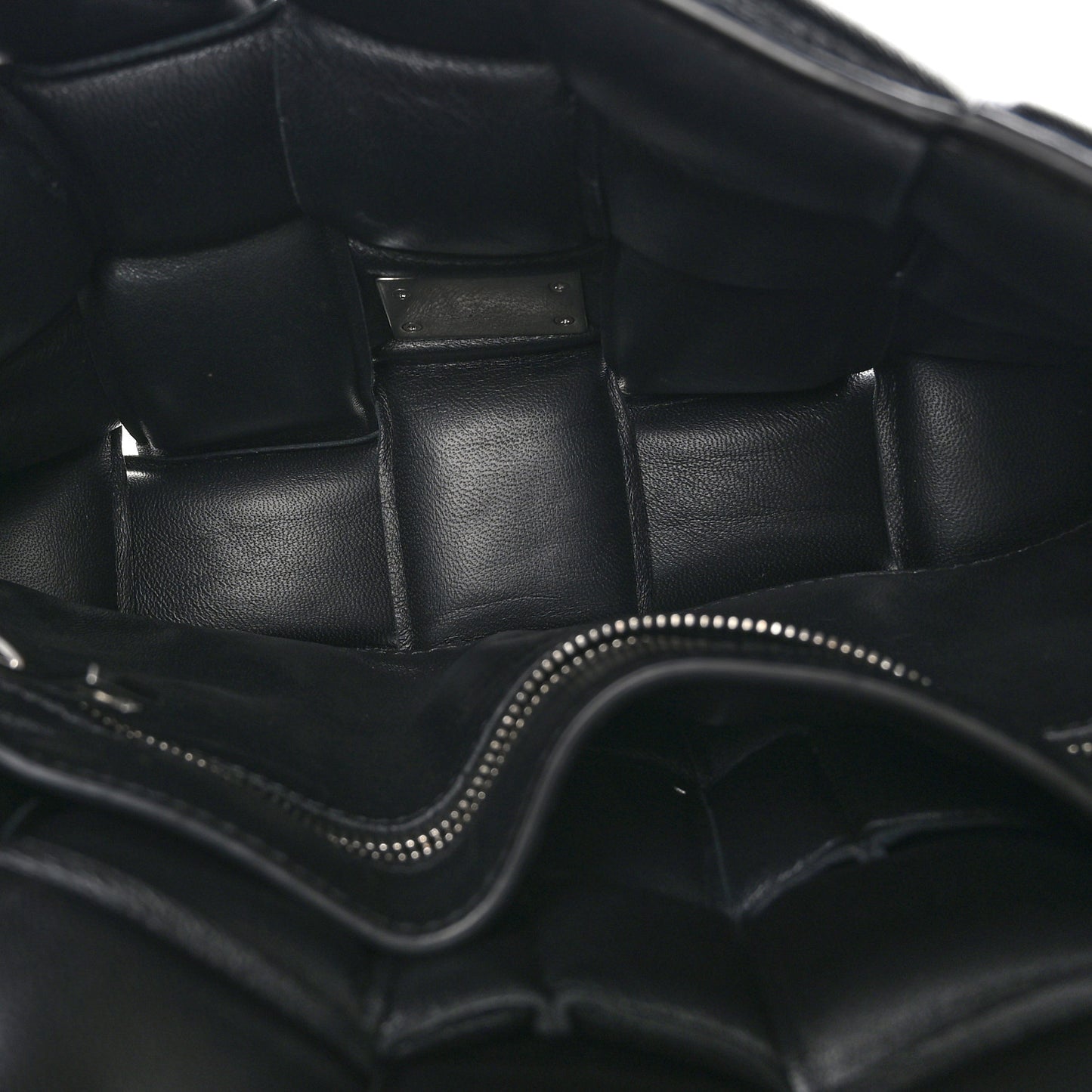 Lambskin Maxi Intreccio Padded Chain Cassette Crossbody Bag Black