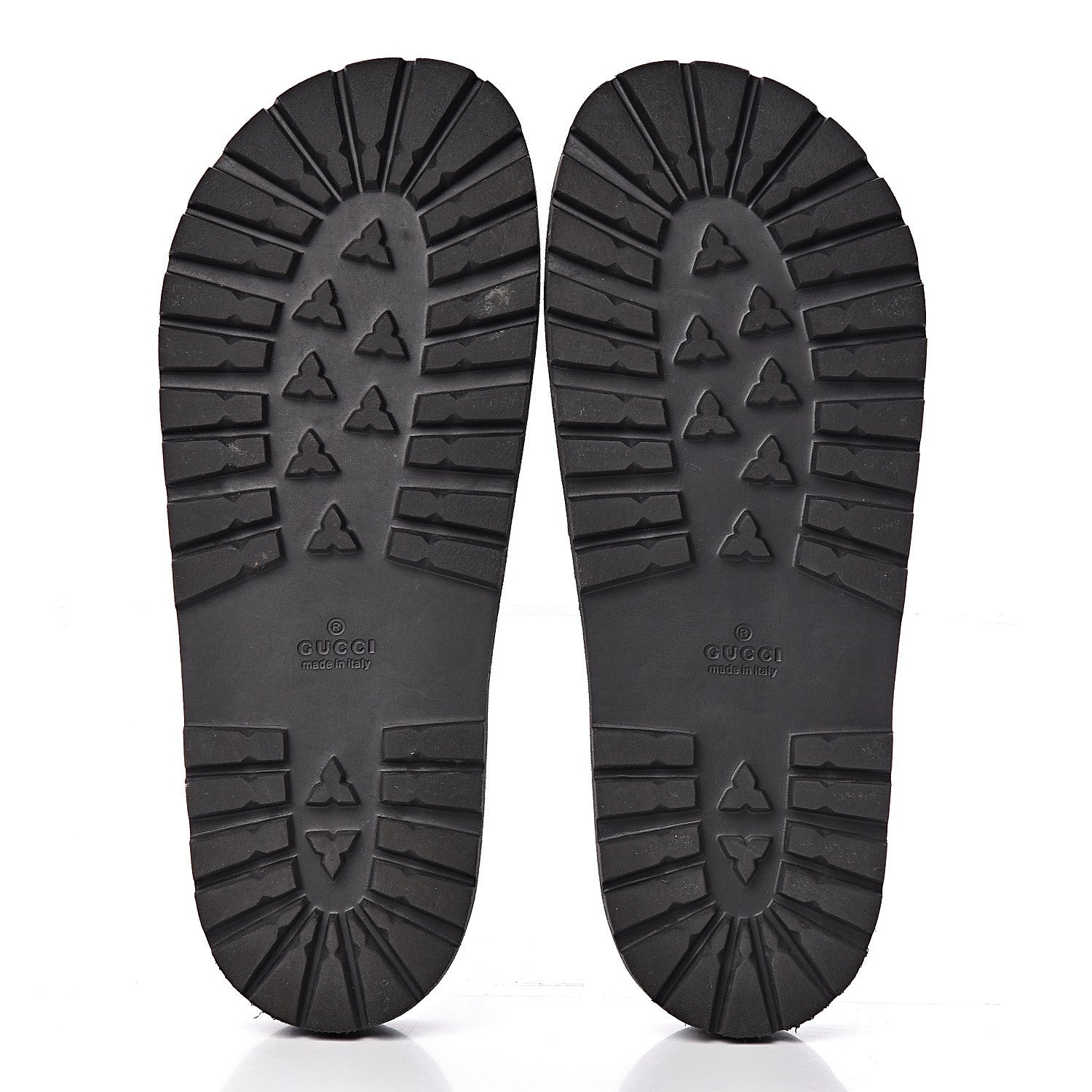 Gucci Rubber Web Mens Lug Sole Slide Sandals 10 Black Green Red 5 of 14