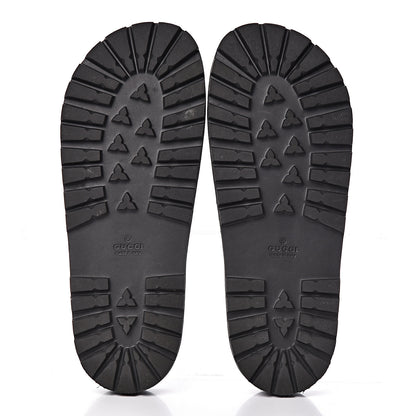Gucci Rubber Web Mens Lug Sole Slide Sandals 10 Black Green Red 5 of 14