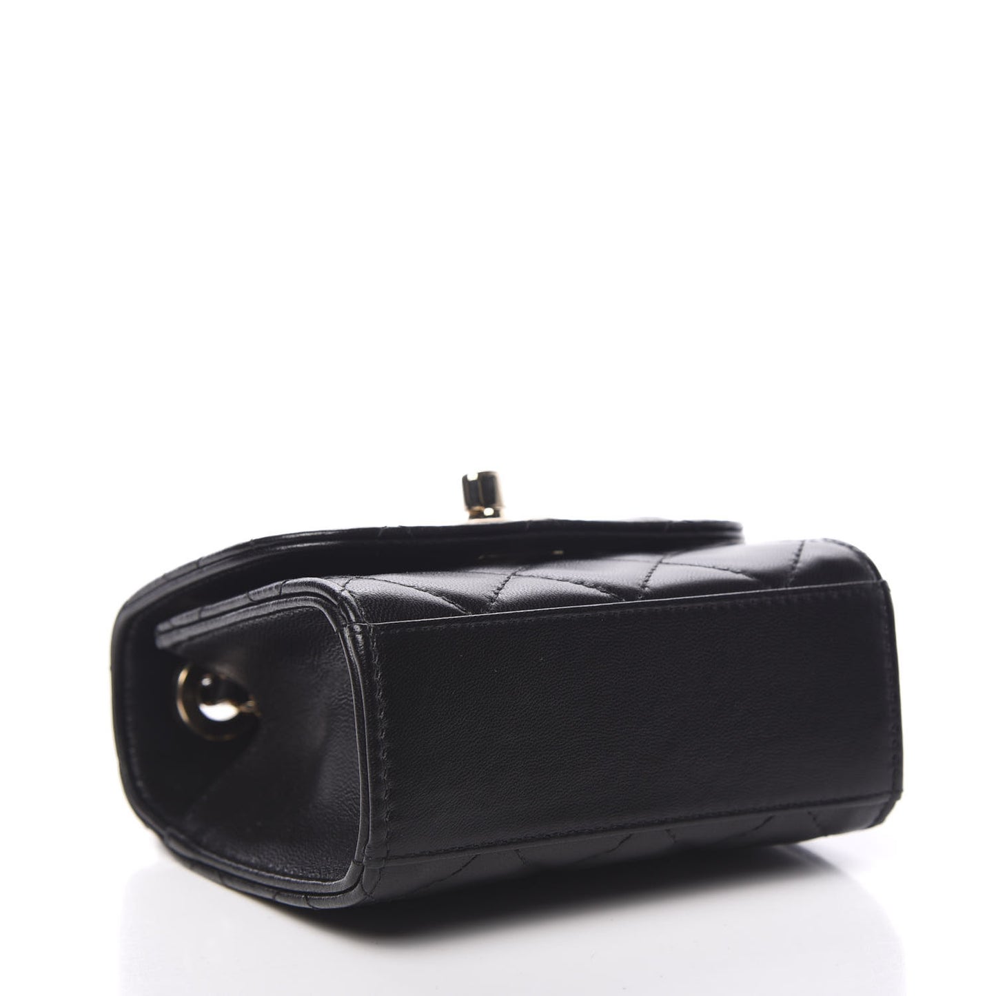 Lambskin Quilted Mini Trendy CC Chain Wallet Black