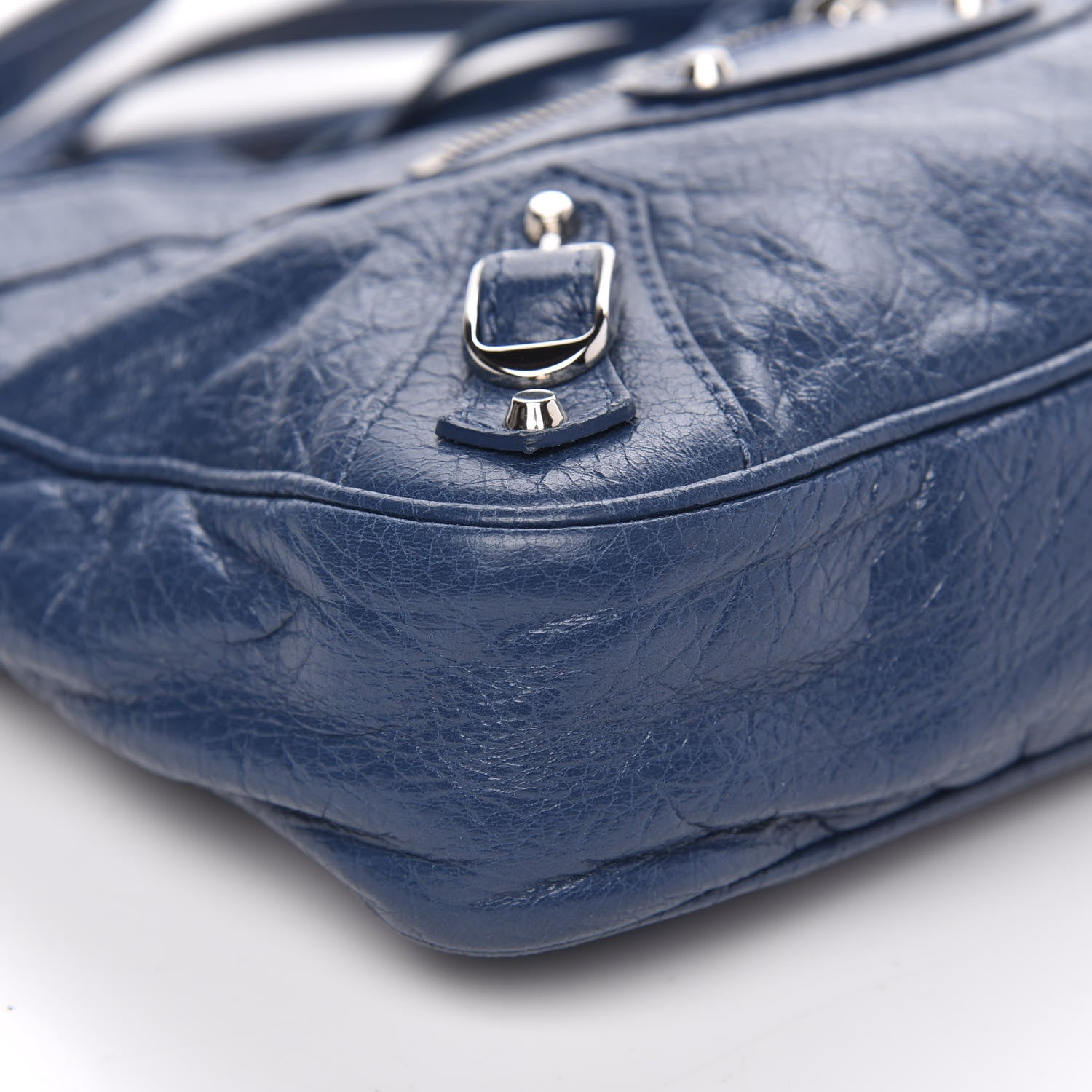 Balenciaga Agneau Classic Hardware Silver Hardware Hip Bleu Profond 8 of 9