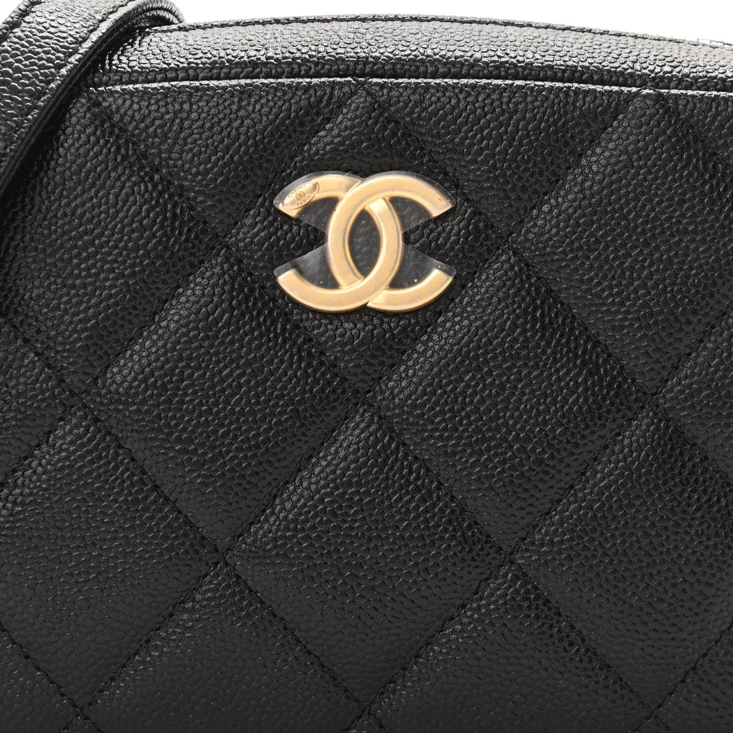 Chanel Shiny Caviar Quilted Chain Melody Camera Bag Black 7 of 9
