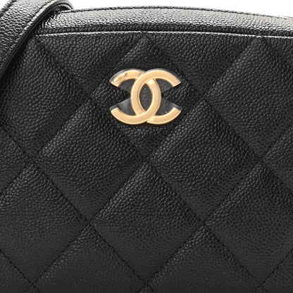 Chanel Shiny Caviar Quilted Chain Melody Camera Bag Black 7 of 9