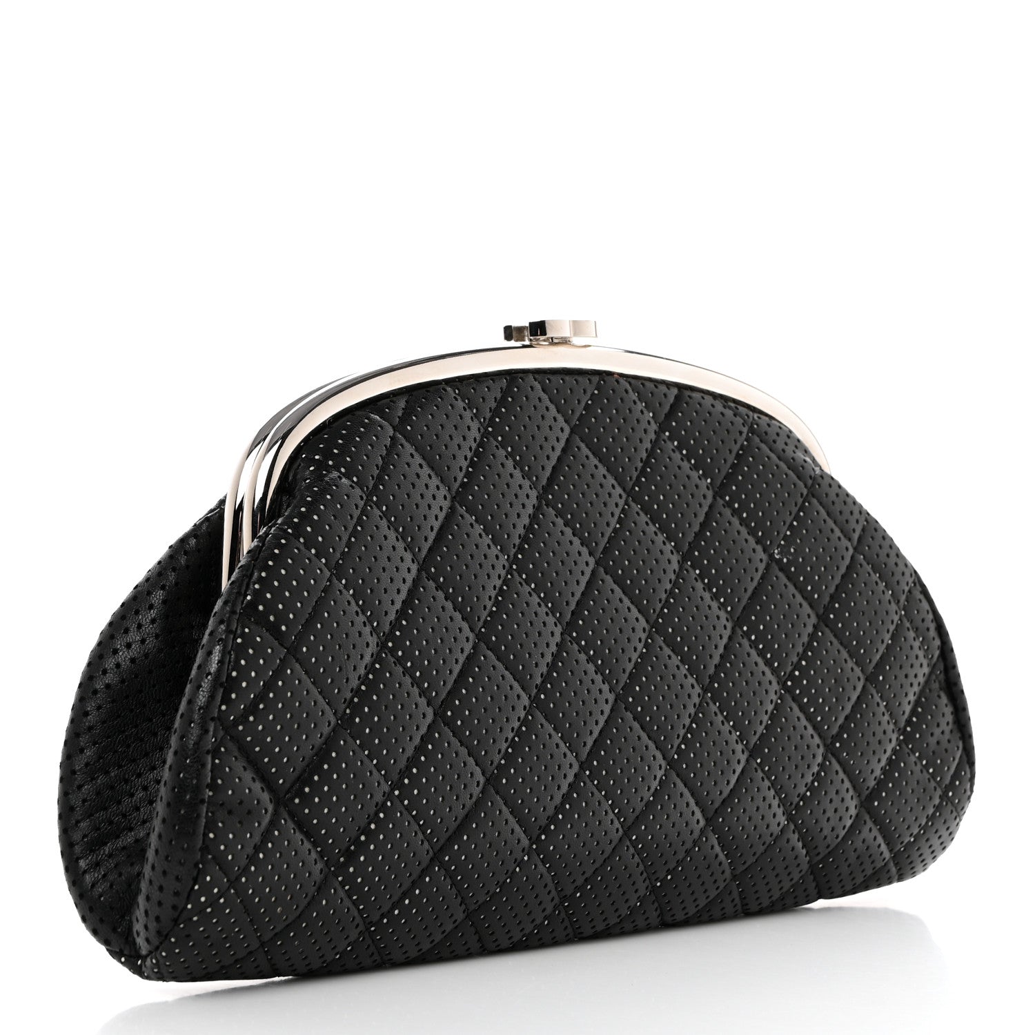 Chanel Lambskin Perforated Timeless Clutch Black 3 of 7