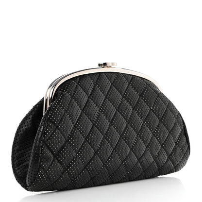 Chanel Lambskin Perforated Timeless Clutch Black 3 of 7
