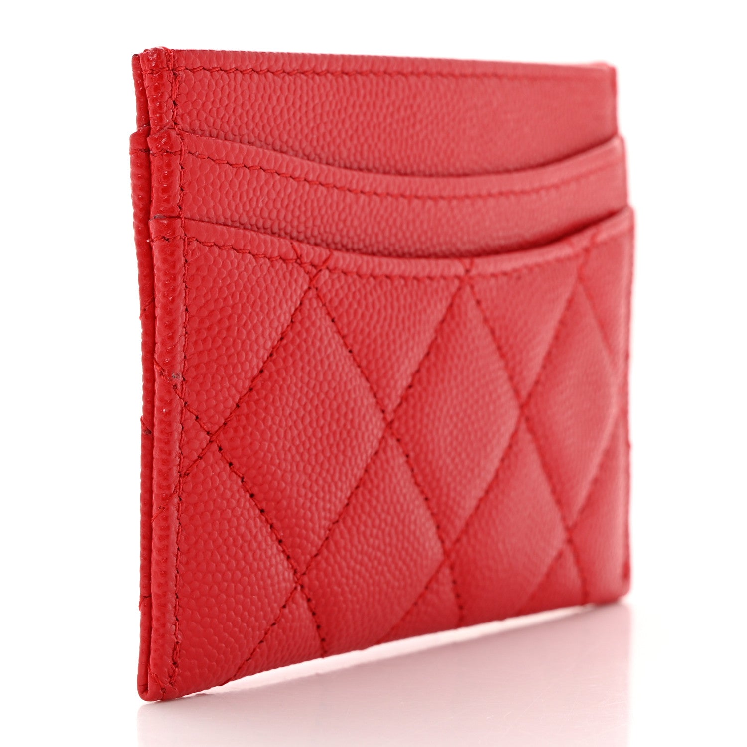 Chanel Caviar Quilted Card Holder Red 3 of 8