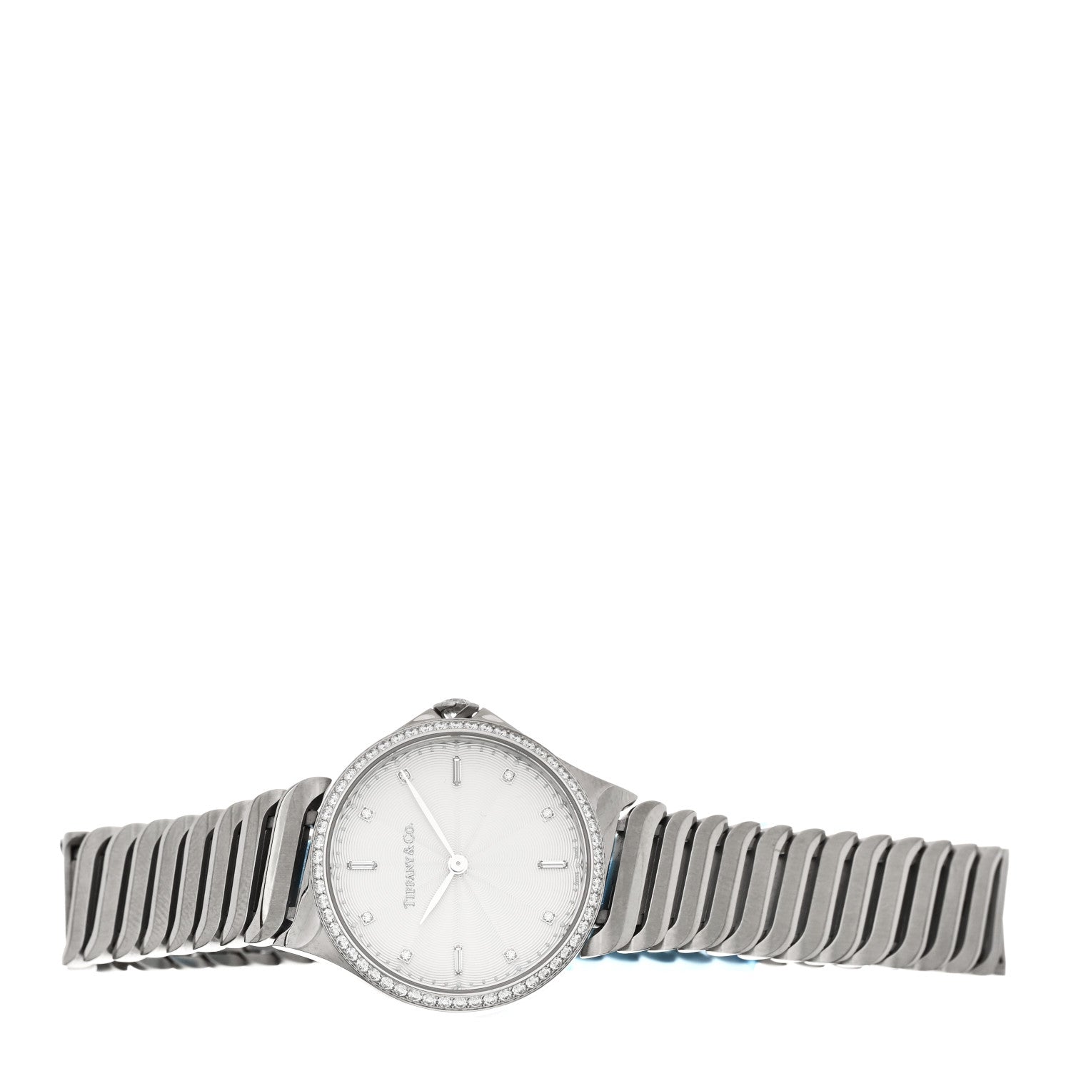 Tiffany Stainless Steel Diamond Bezel 28mm Metro 2-Hand Quartz Watch 2 of 5