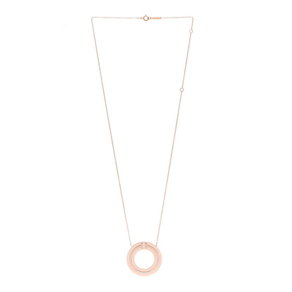 Tiffany 18K Rose Gold Diamond T Circle Pendant Necklace 3 of 7