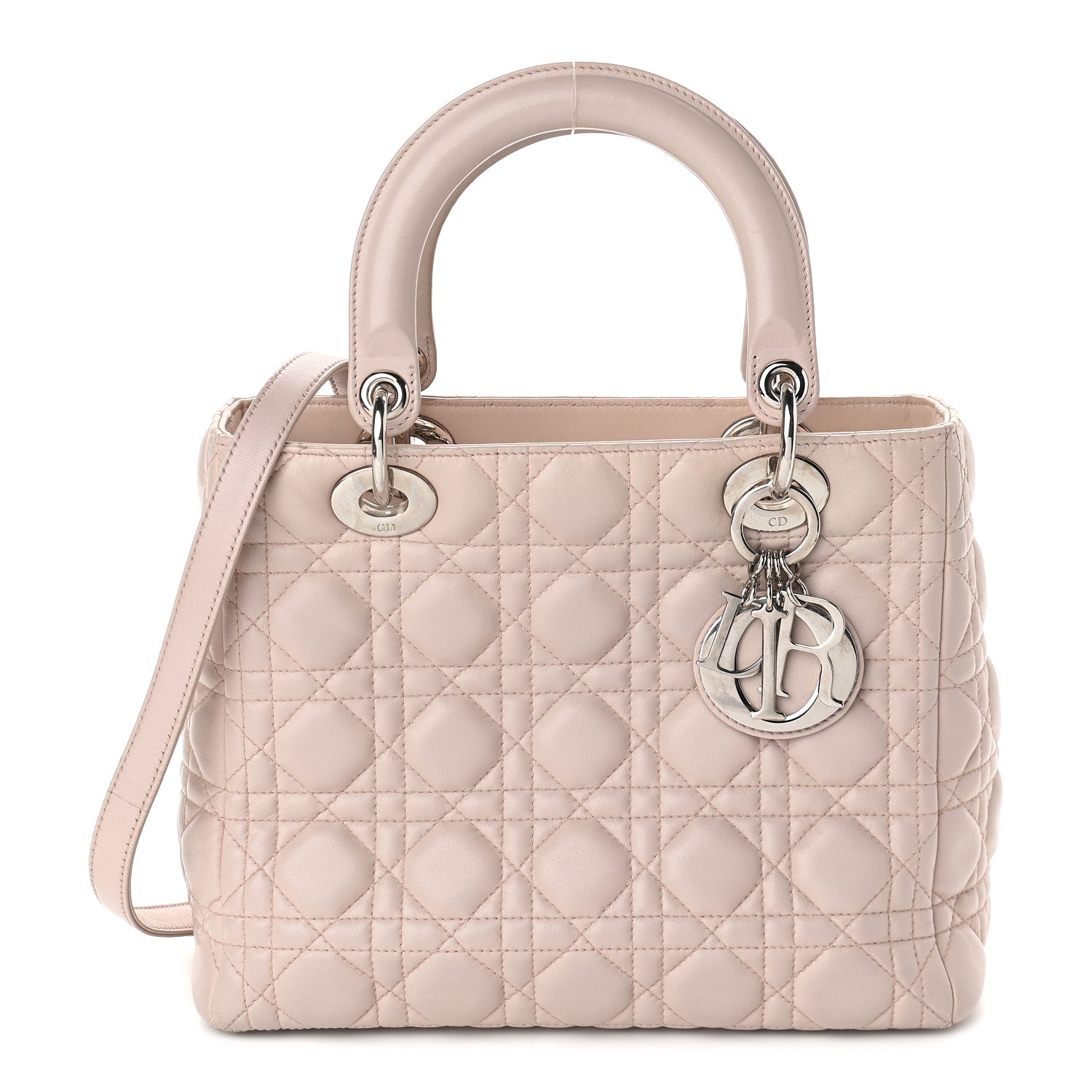 Christian Dior Lambskin Cannage Medium Lady Dior Light Pink 1 of 10
