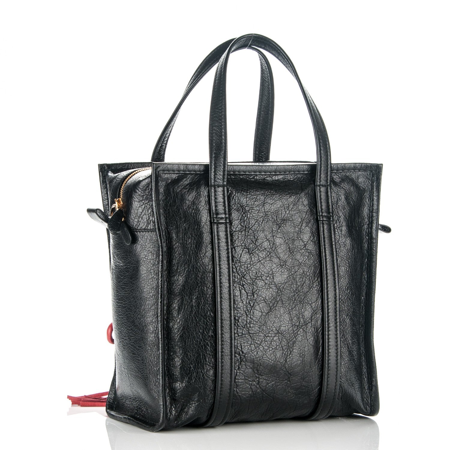 Balenciaga Agneau Small Bazar Shopper Tote Black Rouge Groseille 3 of 9