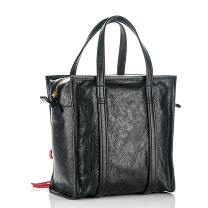 Balenciaga Agneau Small Bazar Shopper Tote Black Rouge Groseille 3 of 9