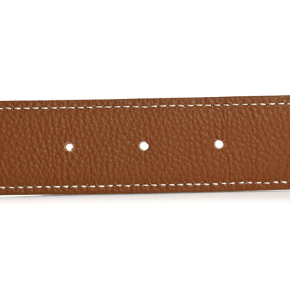 Hermes Box Taurillon Clemence 32mm Square H Belt 75 30 Black Gold 3 of 8