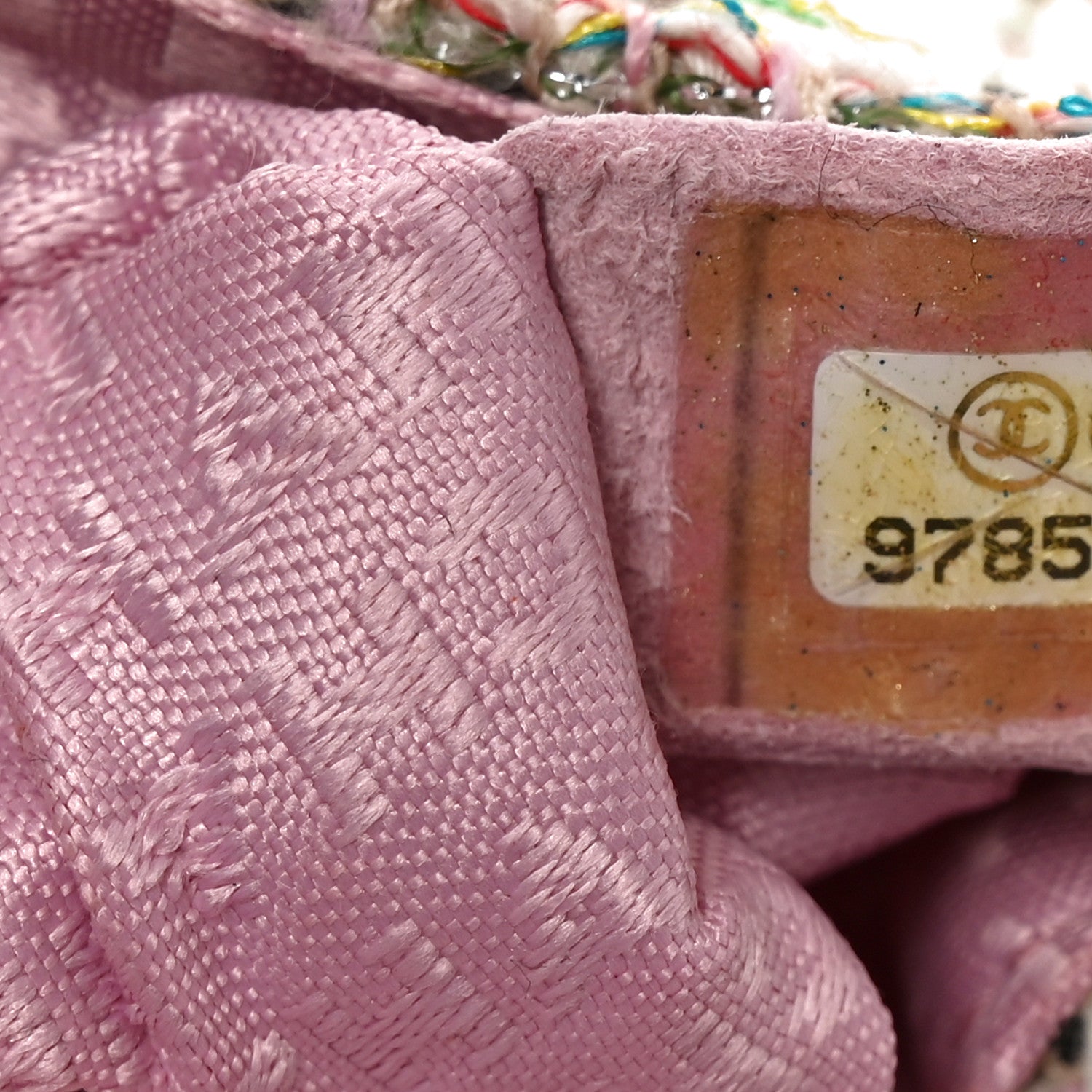 Chanel Tweed Diagonal CC Small Flap Pink Multicolor 6 of 9