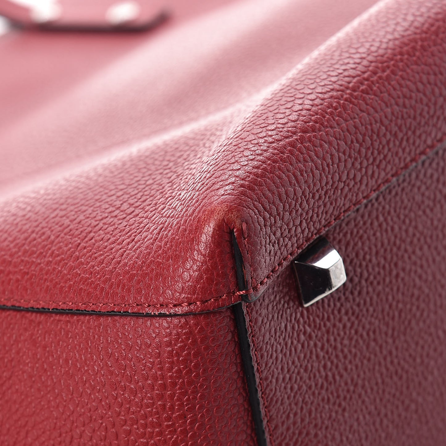 Pebbled Calfskin Tote Ruby