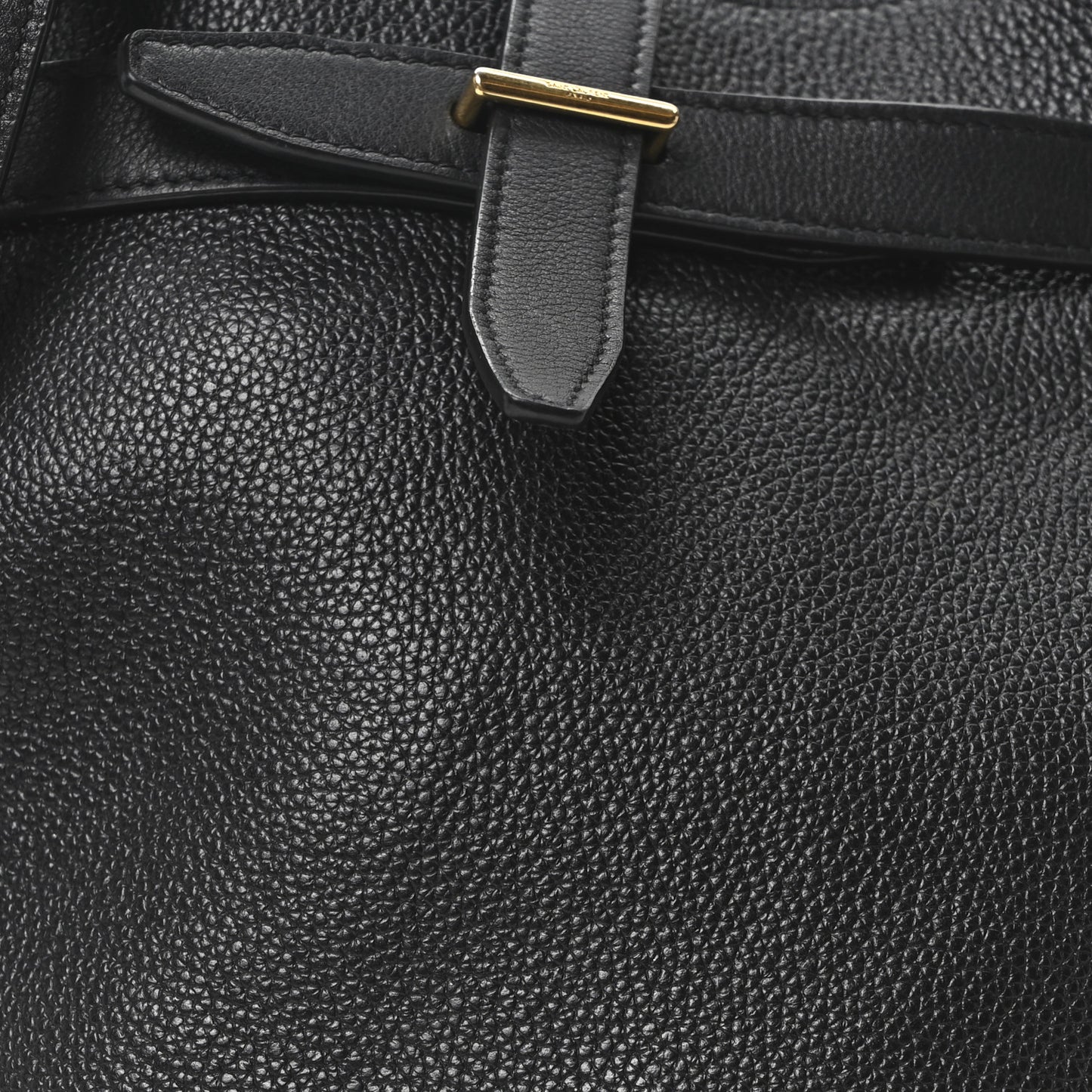 Grained Calfskin Boucle Bucket Bag Black