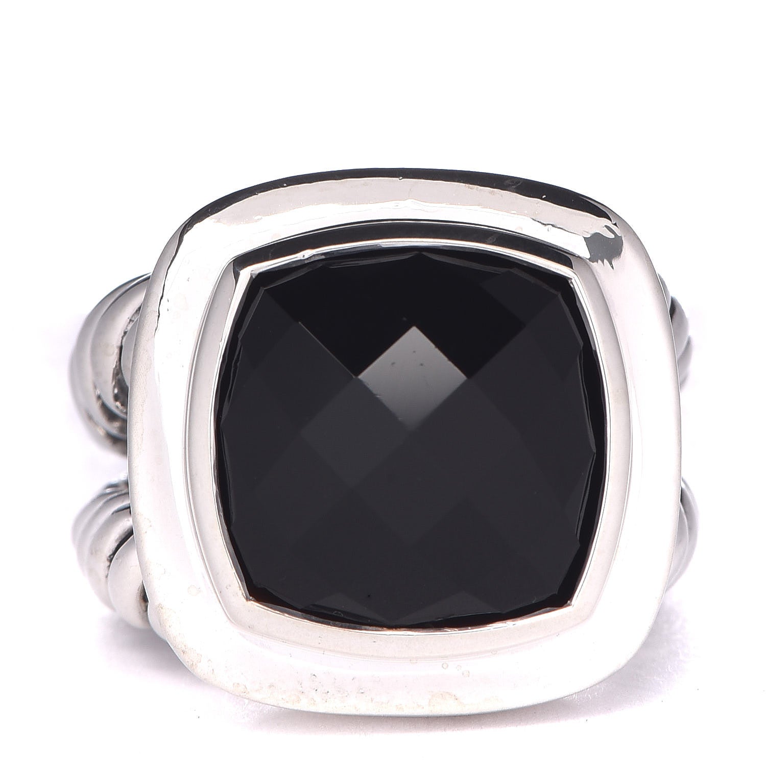David Yurman Sterling Silver Black Onyx 14mm Albion Ring 52 6 1 of 5