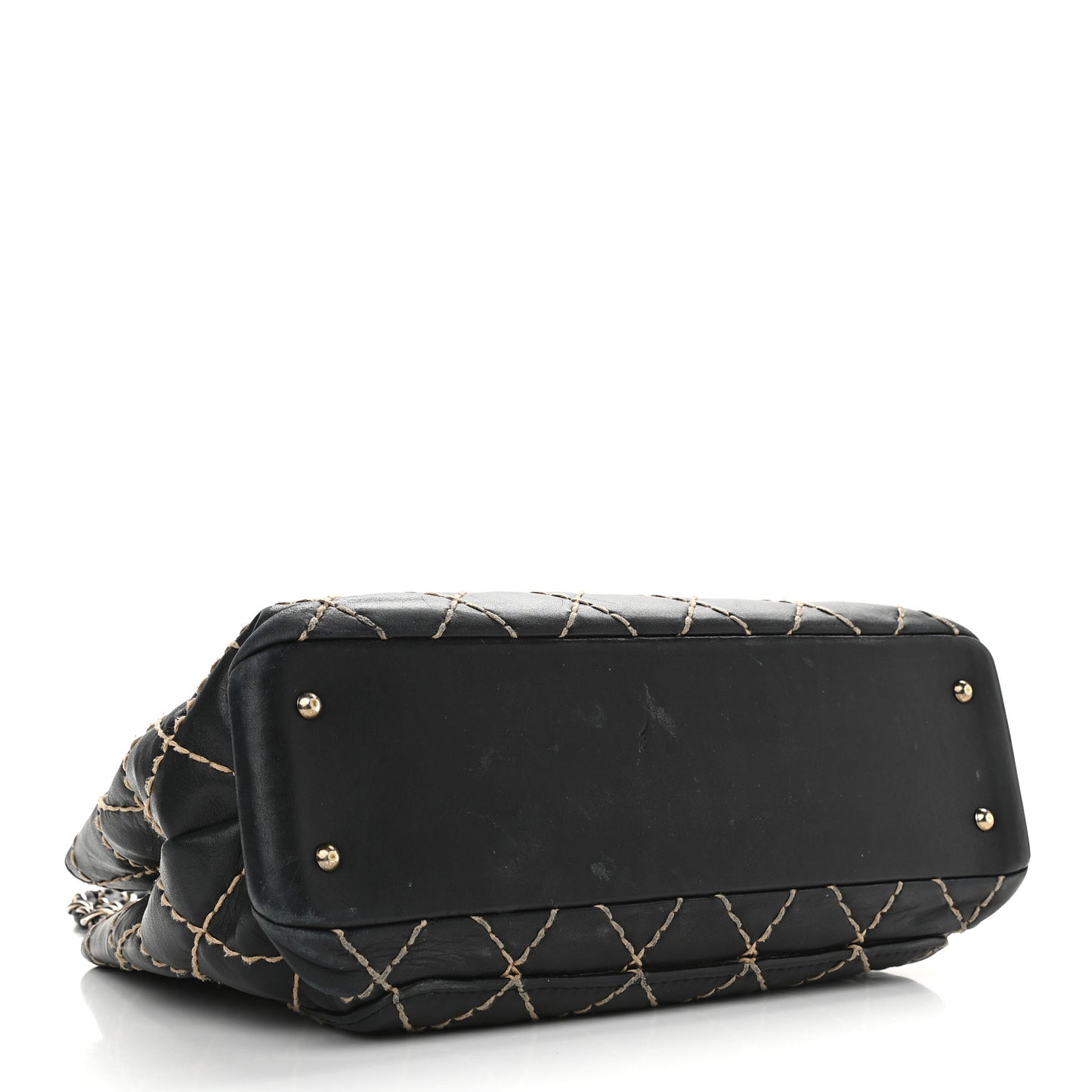 Calfskin Wild Stitch Shoulder Bag Black