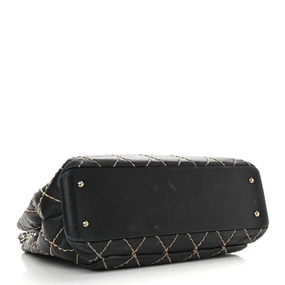 Chanel Calfskin Wild Stitch Shoulder Bag Black 3 of 11