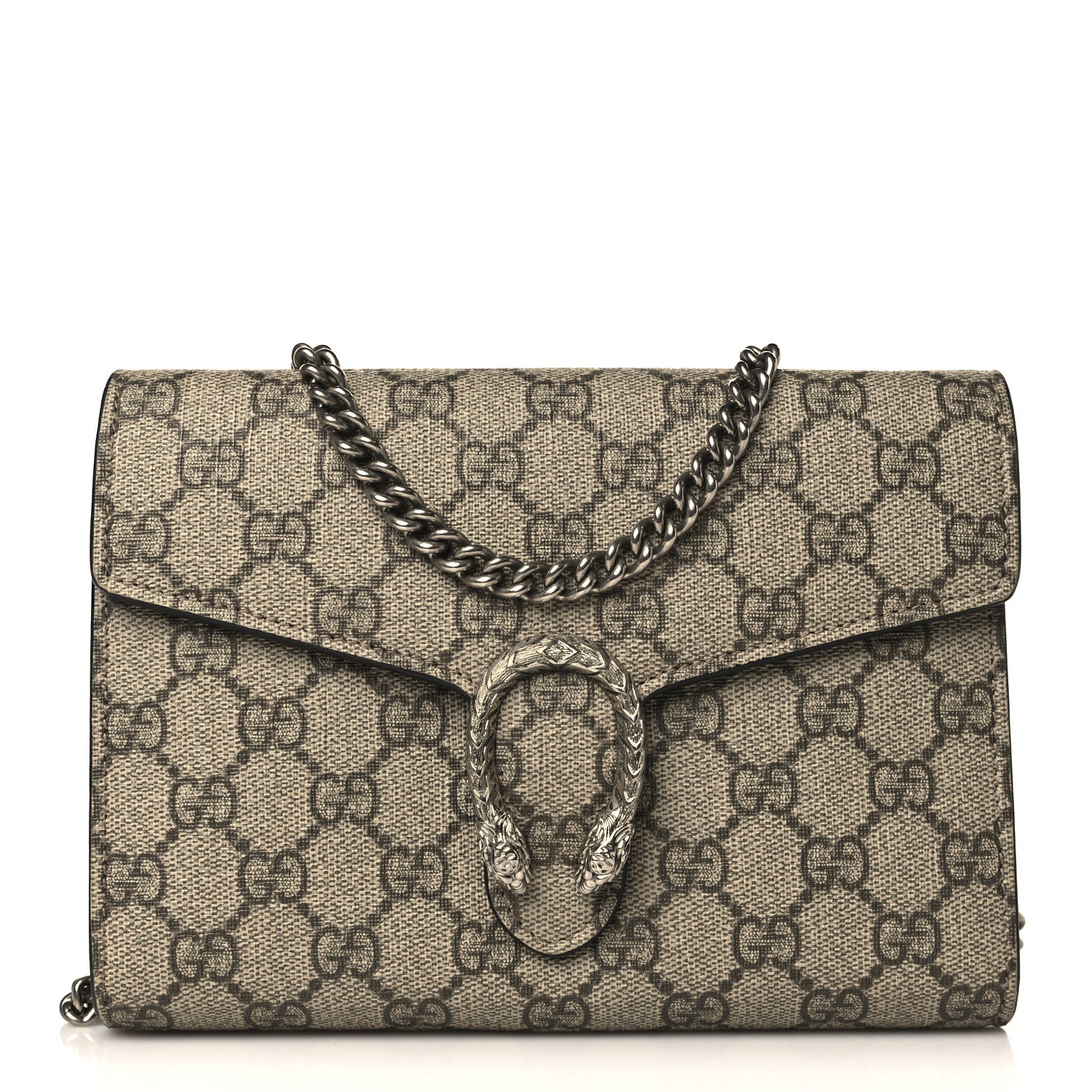 Gucci GG Supreme Monogram Mini Dionysus Chain Wallet Beige Black 1 of 9