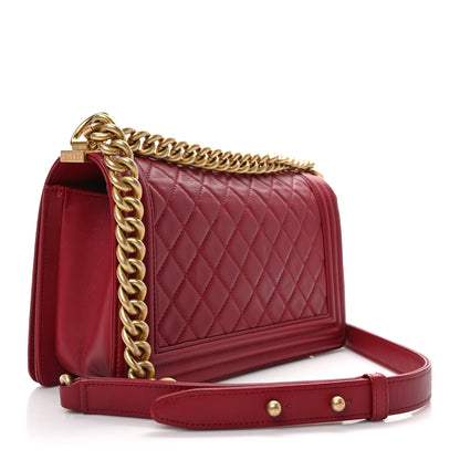 Chanel Lambskin Quilted Medium Boy Flap Red 3 of 11