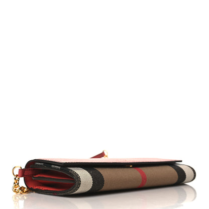 Burberry Grainy Calfskin House Check Henley Wallet On Chain Cinnamon Red 4 of 8