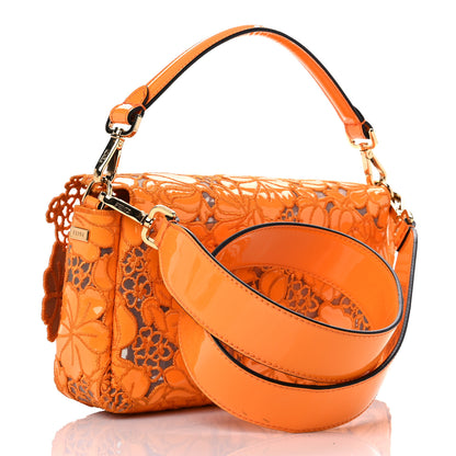 Fendi Embroidered Flowers Baguette Orange 3 of 13