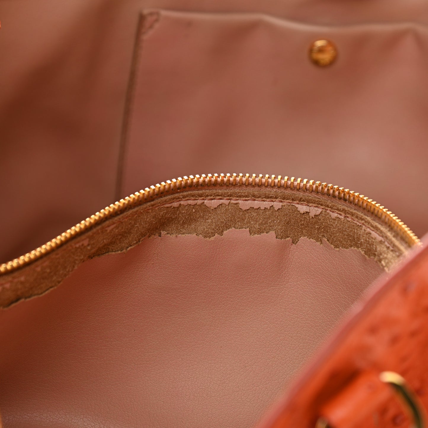 Ostrich Double Zip Tote Papaya