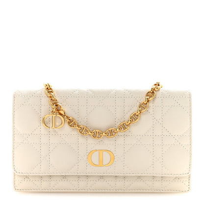 Christian Dior Supple Calfskin Caro Pouch with Chain Latte 1 of 15