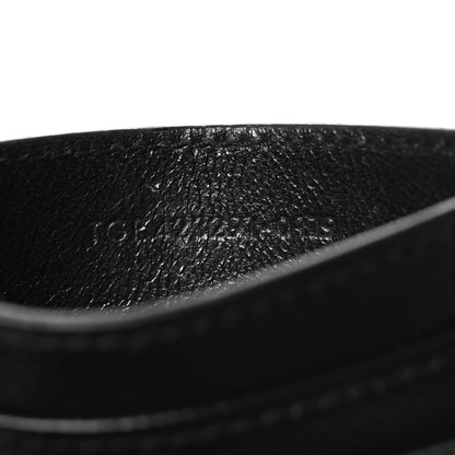 Saint Laurent Grain De Poudre Matelasse Chevron Monogram Credit Card Case Black 7 of 10