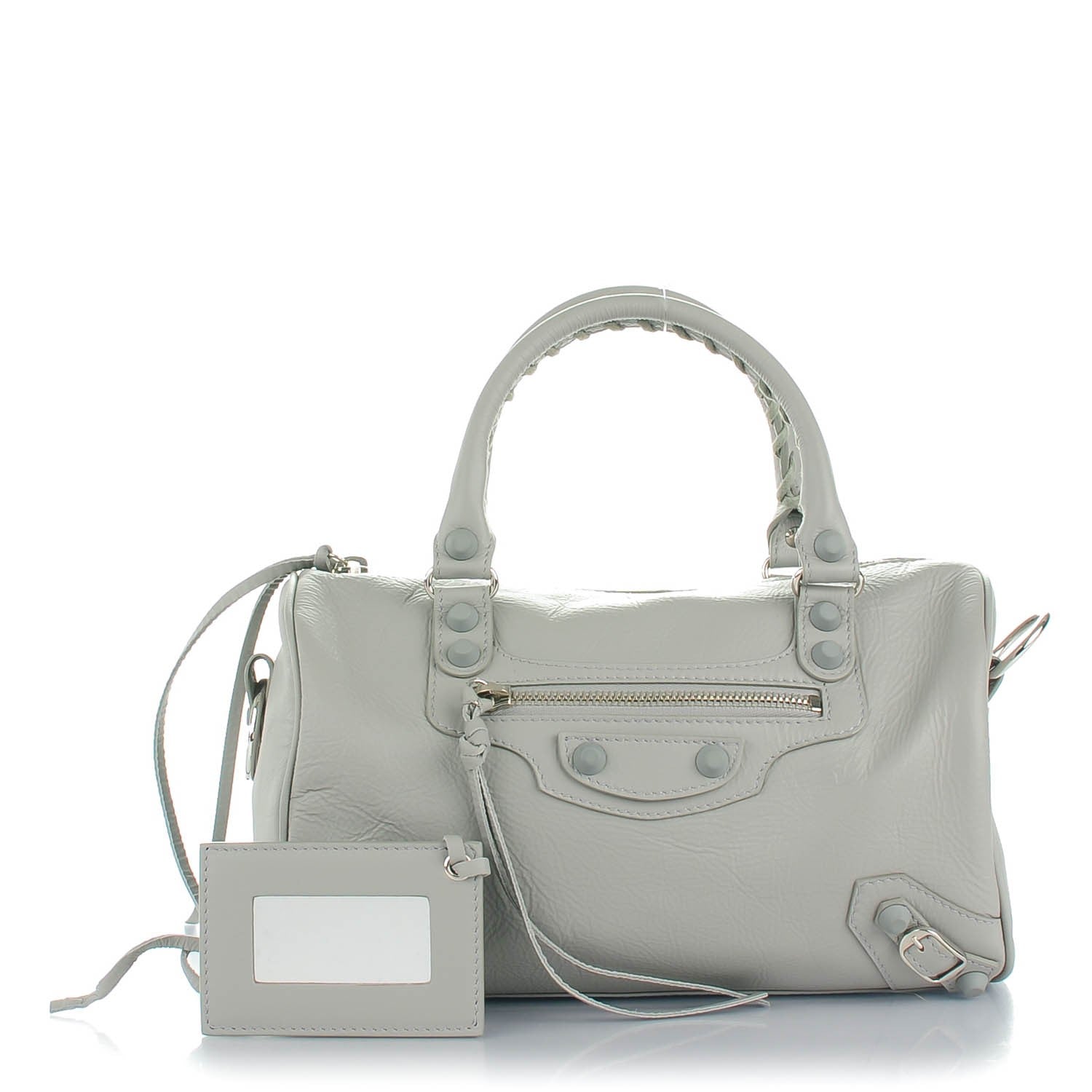 Balenciaga Matte Goatskin Rubber Covered Classic Hardware Mini Twiggy Gris Glace 1 of 9