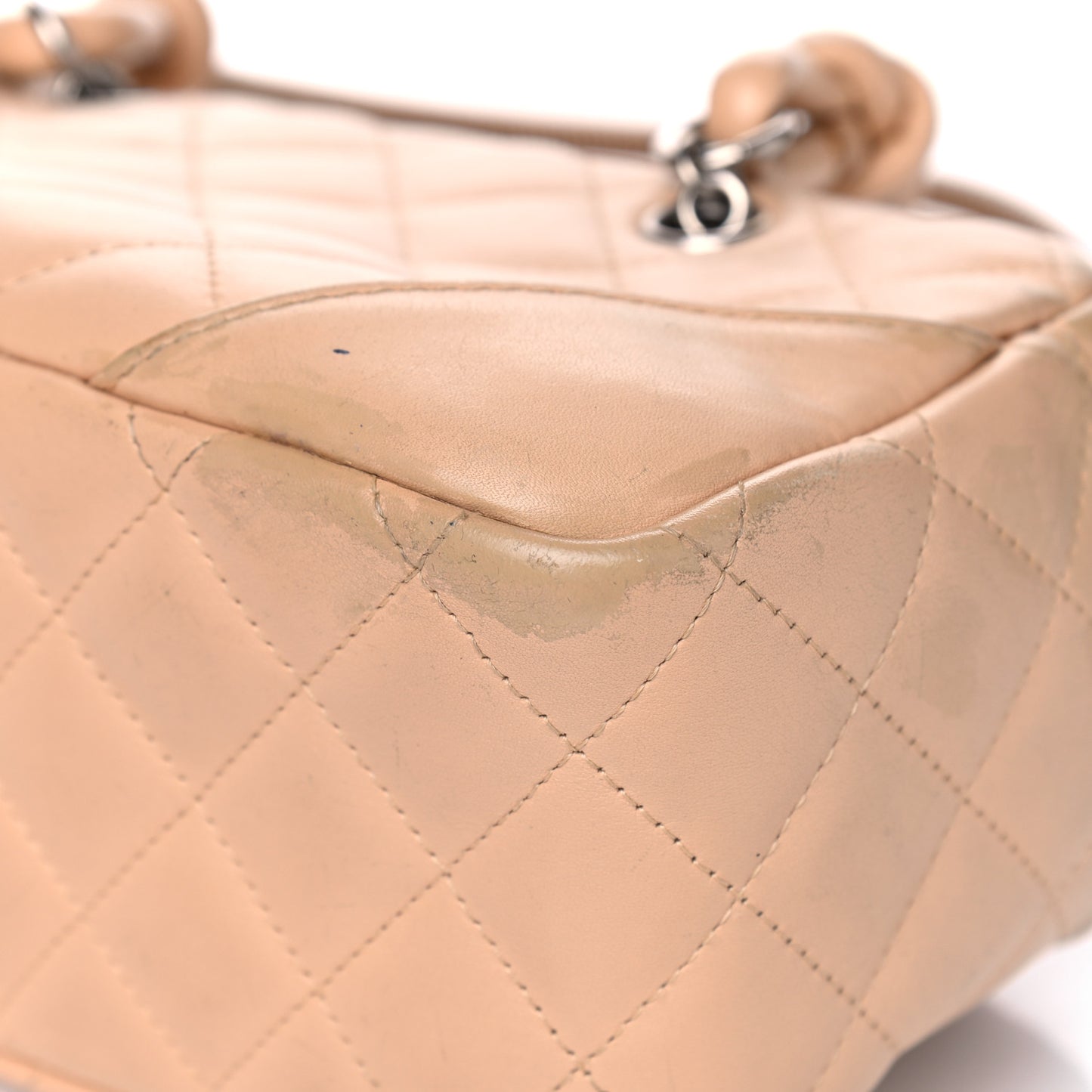 Calfskin Quilted Small Cambon Bowler Beige