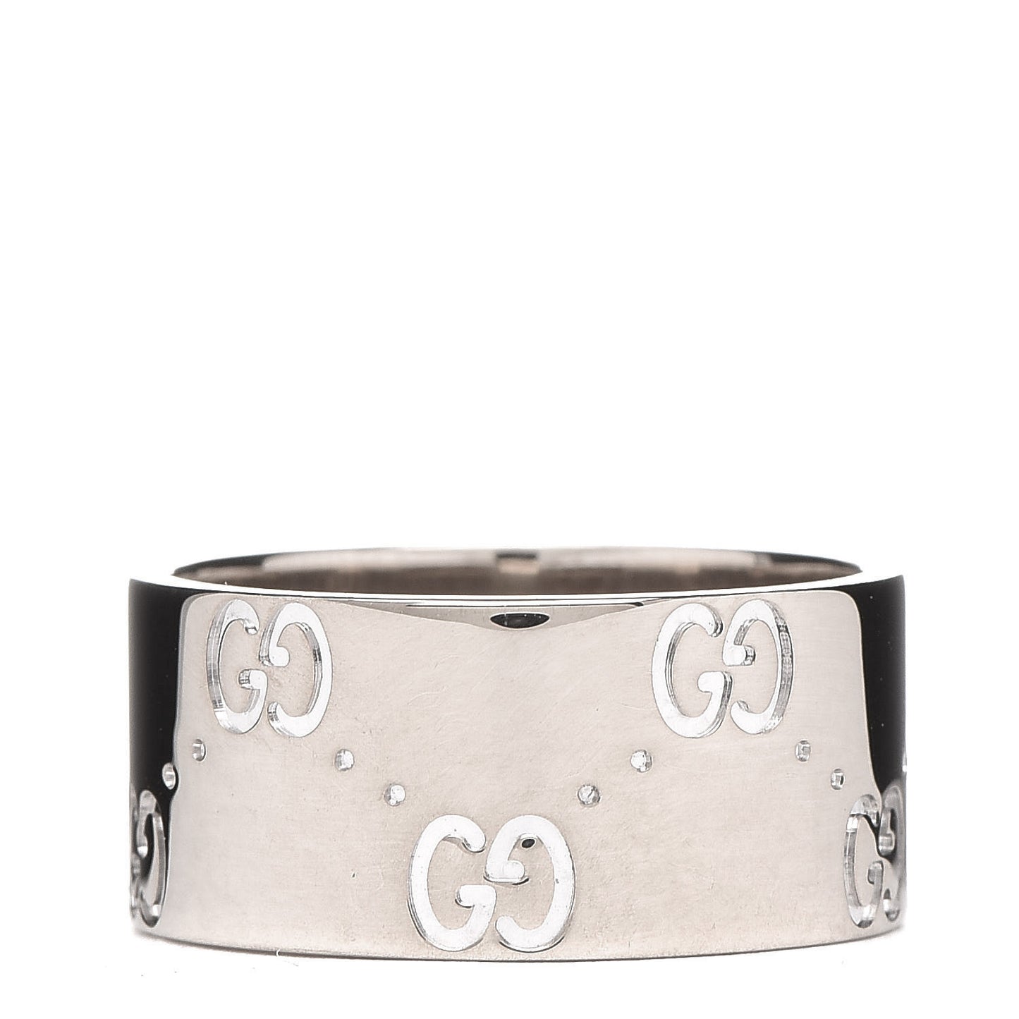 18K White Gold 9mm Icon Band Ring 53 6.5