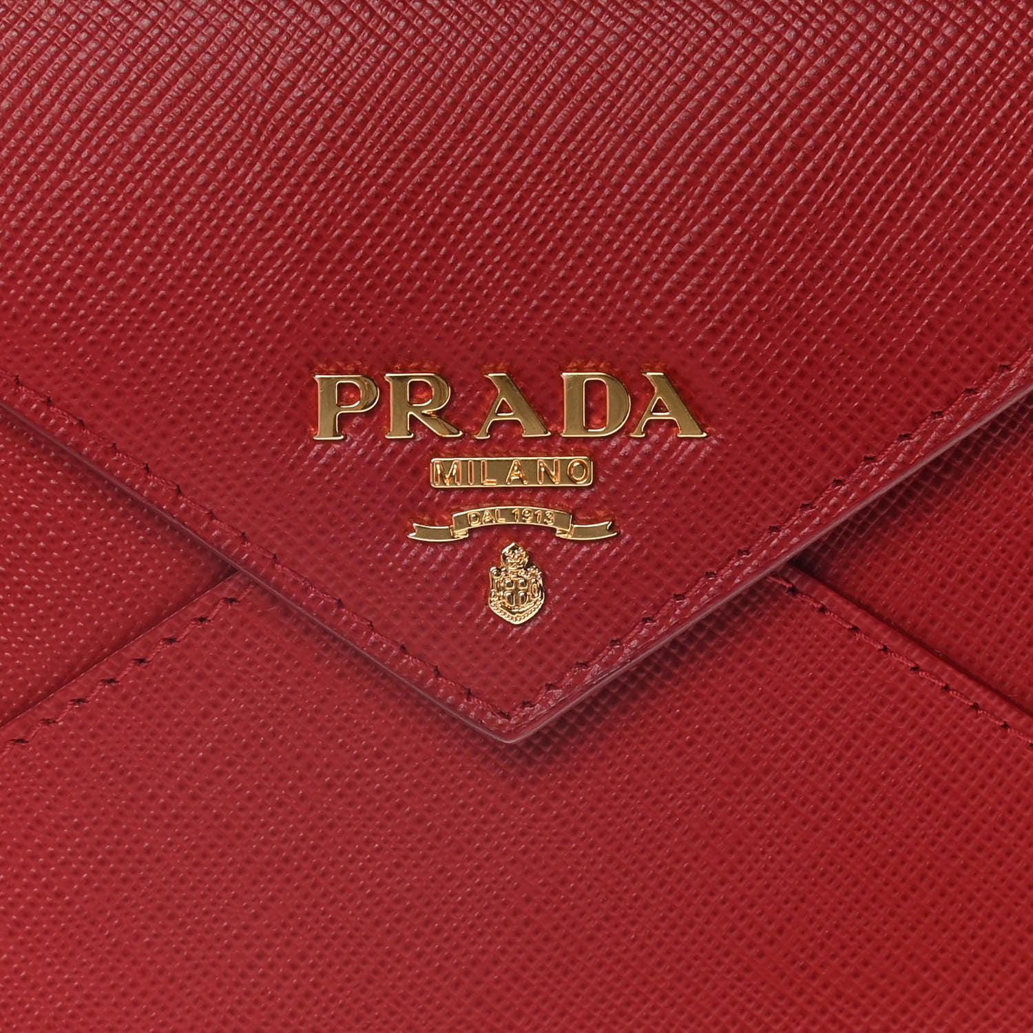 Prada Saffiano Metal Envelope Compact Wallet Fuoco 8 of 12