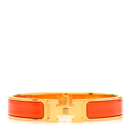 Hermes Enamel Narrow Clic Clac H Bracelet PM Orange 1 of 6