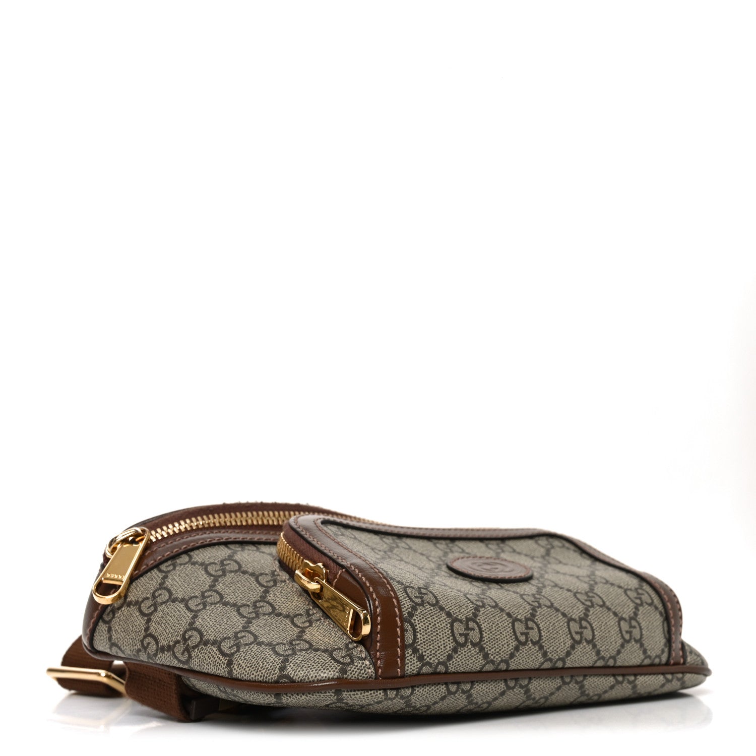 Gucci GG Supreme Monogram Textured Calfskin Retro Interlocking G Belt Bag Beige Ebony Brown Sugar 4 of 10