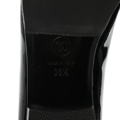 Chanel Patent Cap Toe Ballerina Flats 36.5 Black 6 of 9