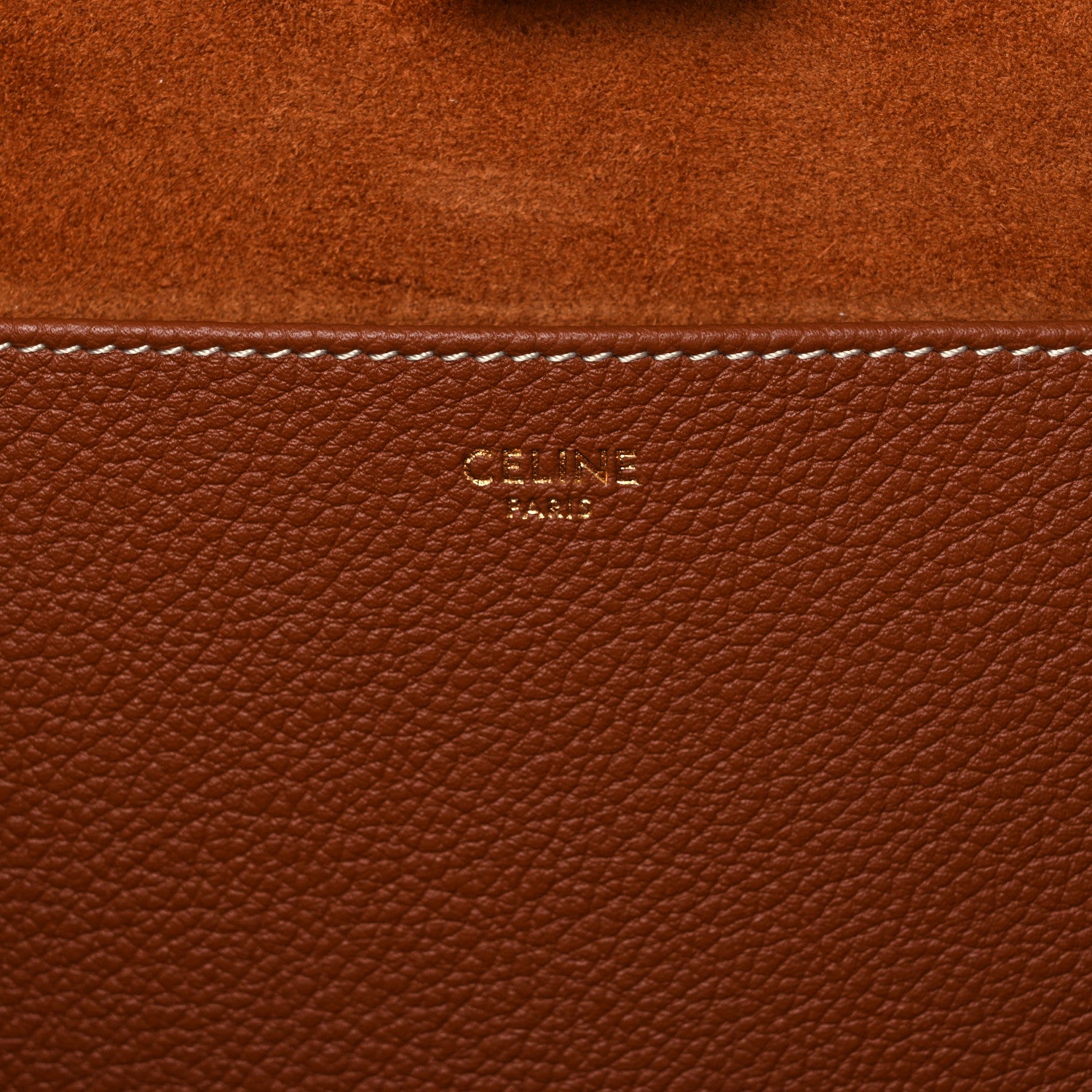 Celine Grained Calfskin Triomphe Medium Cabas Anais Tan 6 of 11
