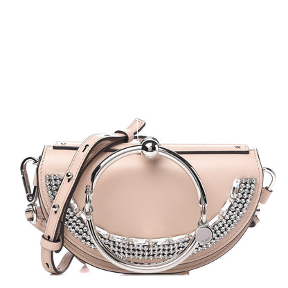 Chloe Calfskin Crystal Embellished Small Nile Bracelet Minaudiere Bag Cement Pink 1 of 9
