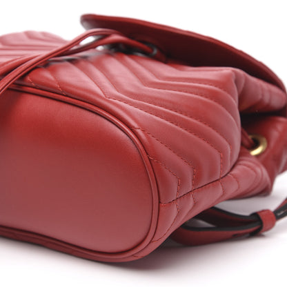 Gucci Calfskin Matelasse GG Marmont Flap Backpack Hibiscus Red 8 of 8