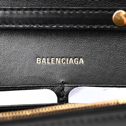 Balenciaga Shiny Box Calfskin Hourglass Chain Bag Black 6 of 8
