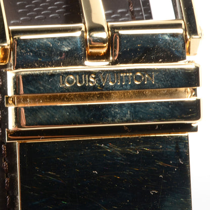 Louis Vuitton Damier Glazed Calfskin Boston Reversible Belt 90 36 Moka 4 of 5