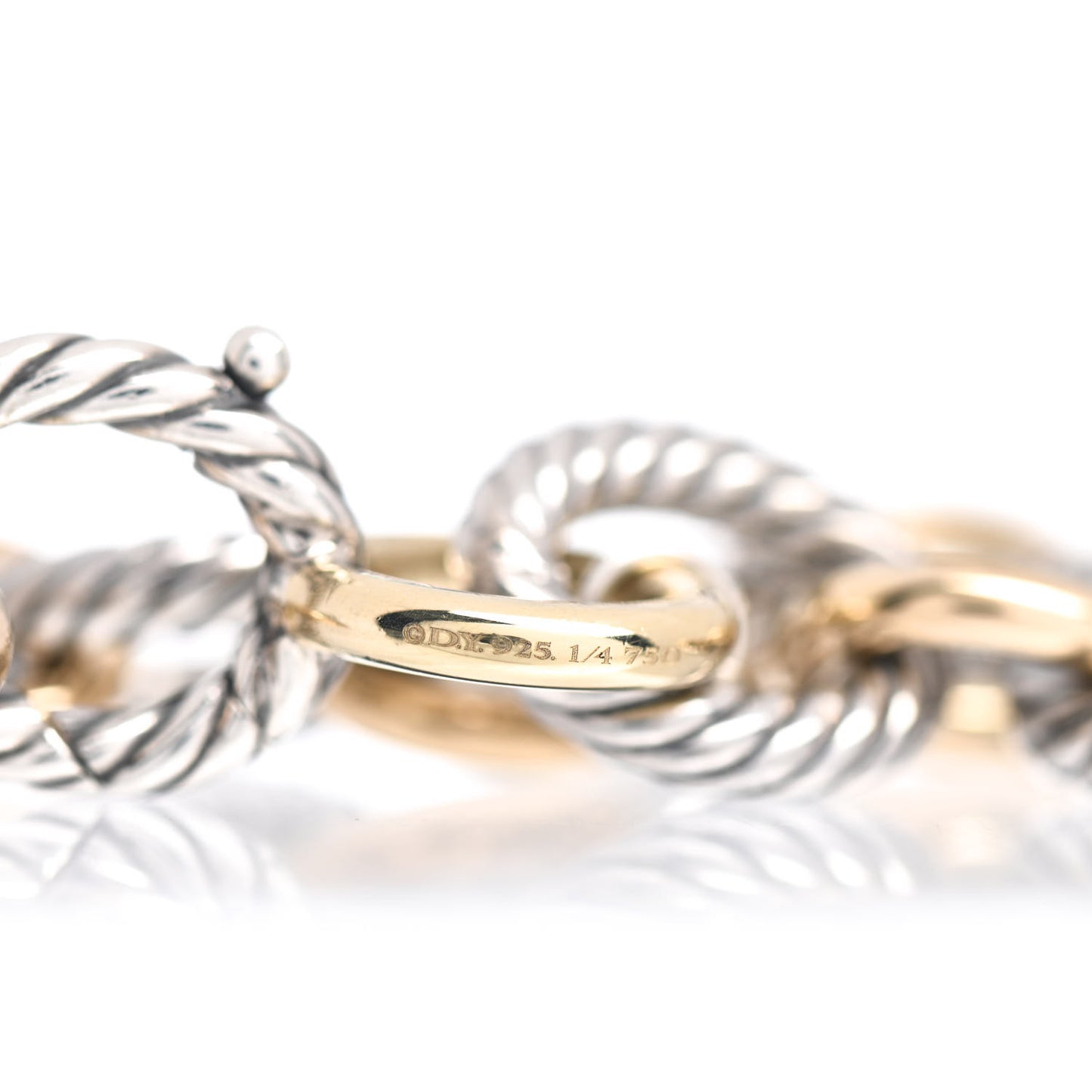 Sterling Silver 18K Yellow Gold 12mm Large Oval Link Bracelet