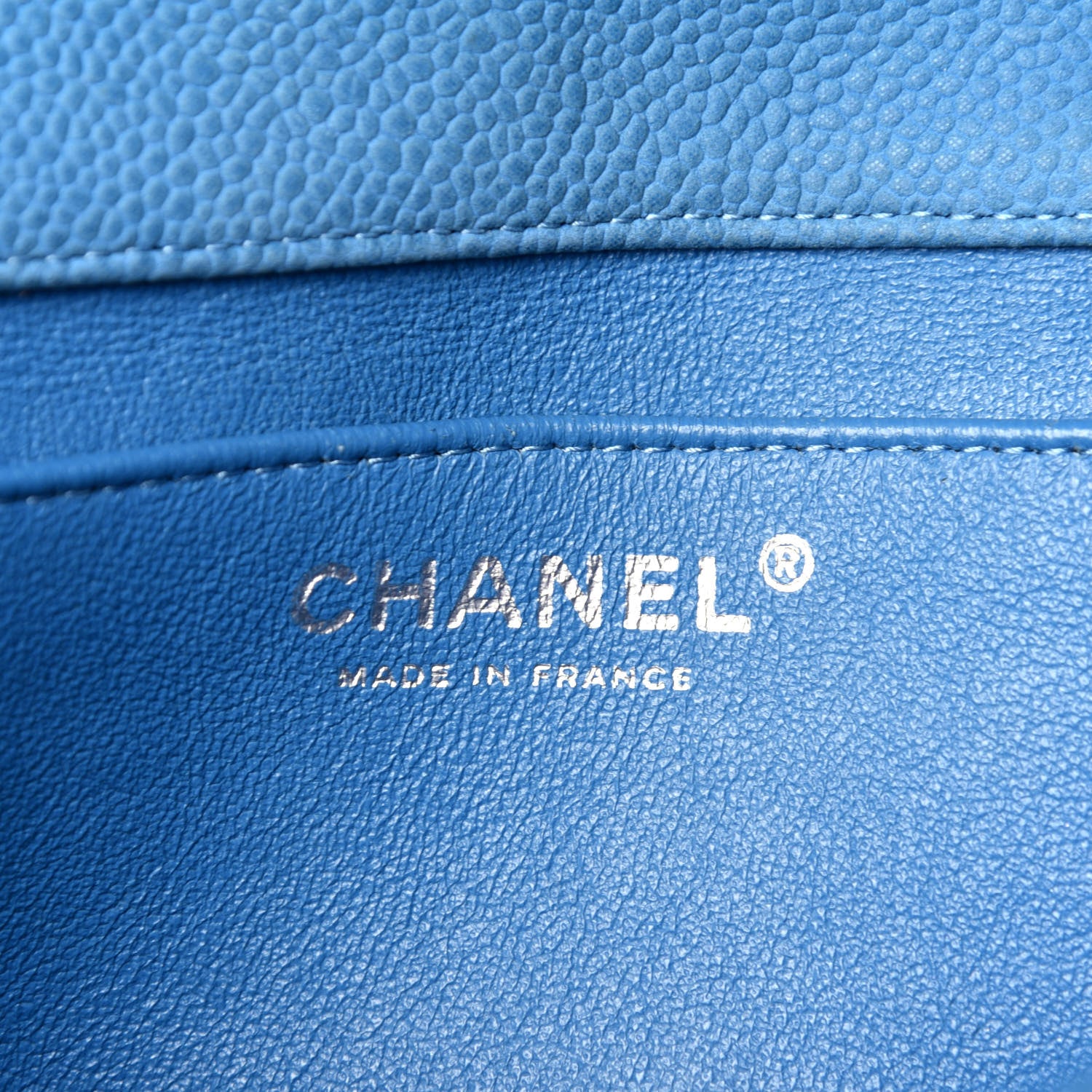 Chanel Iridescent Caviar Quilted Clutch With Chain Flap Blue 6 of 12