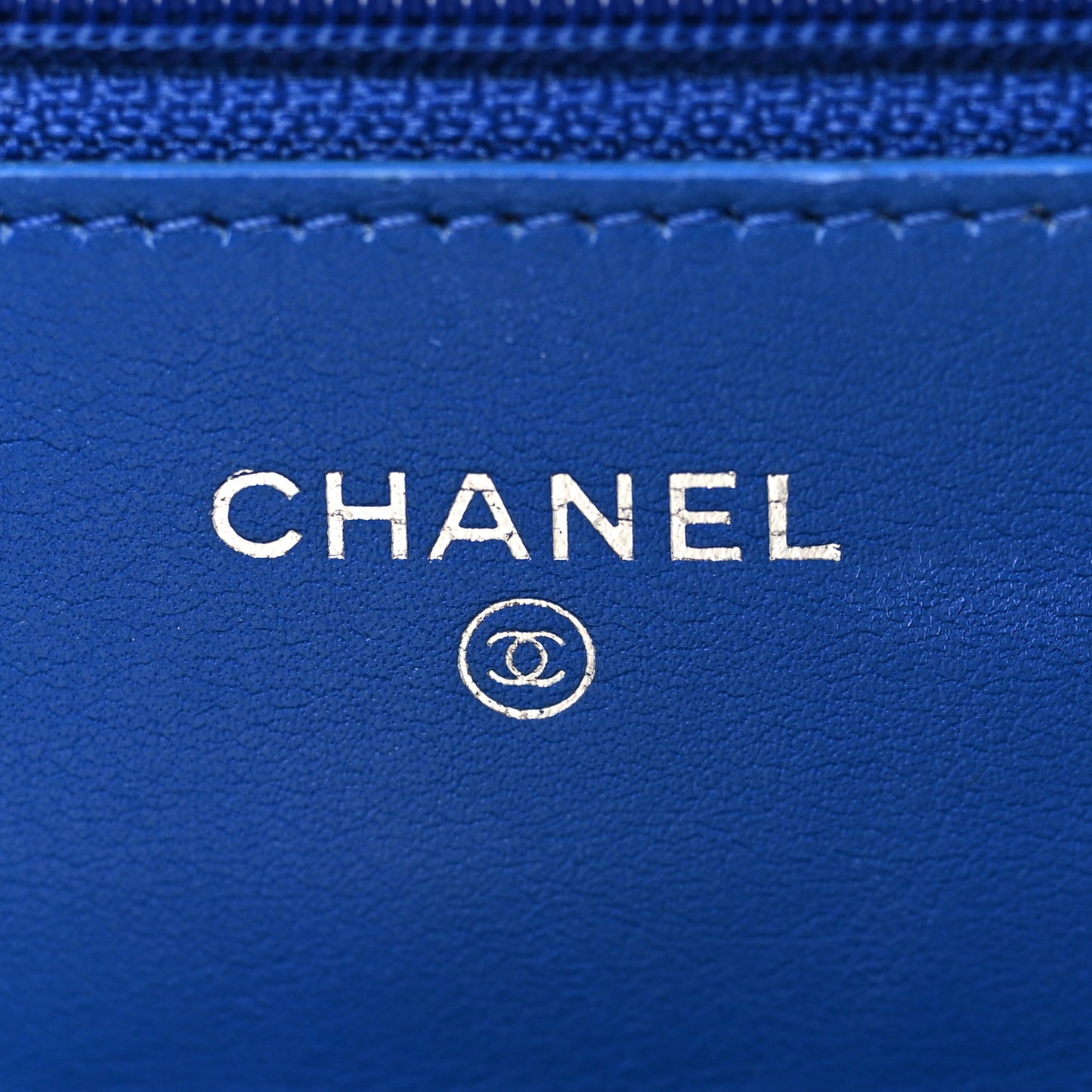 Patent Quilted Wallet On Chain WOC Dark Blue