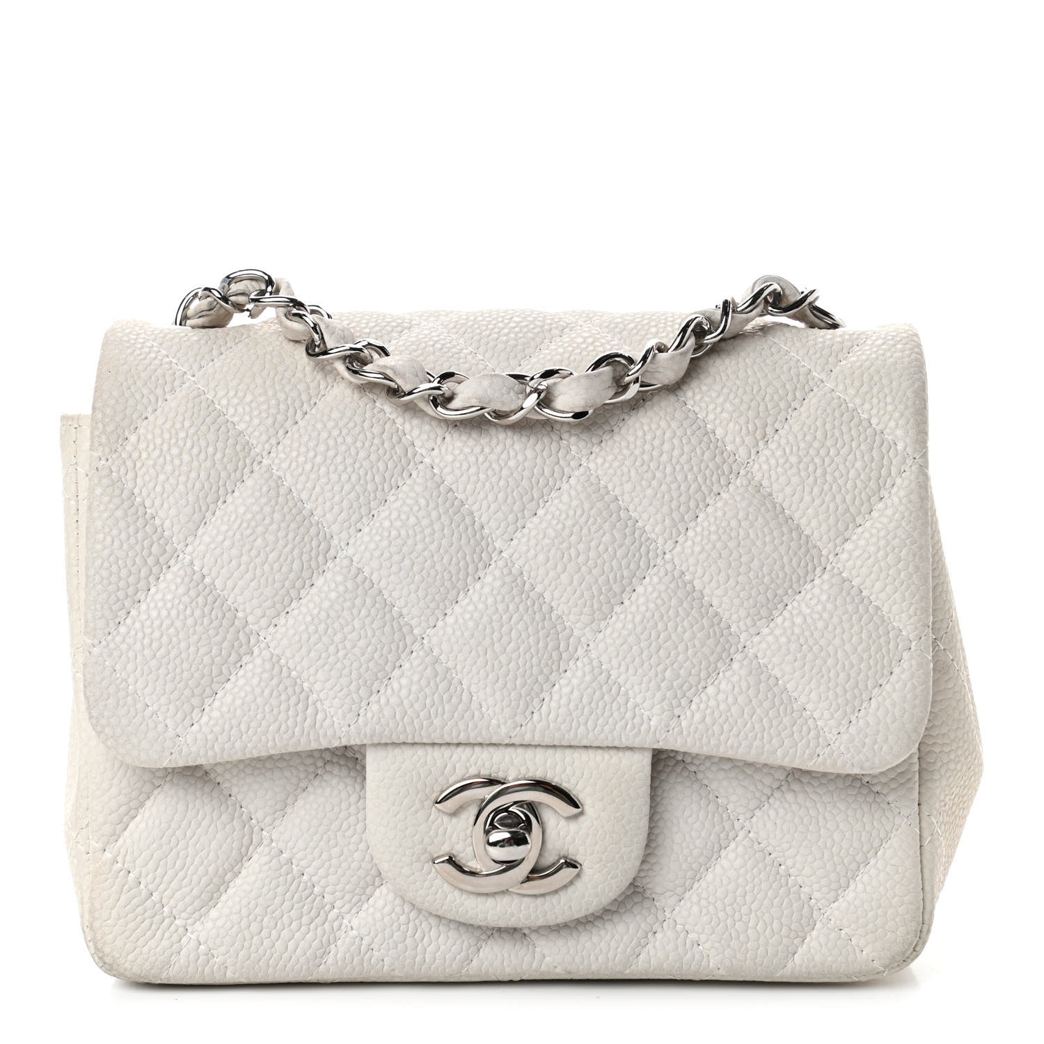 Chanel Caviar Quilted Mini Square Flap White 1 of 14