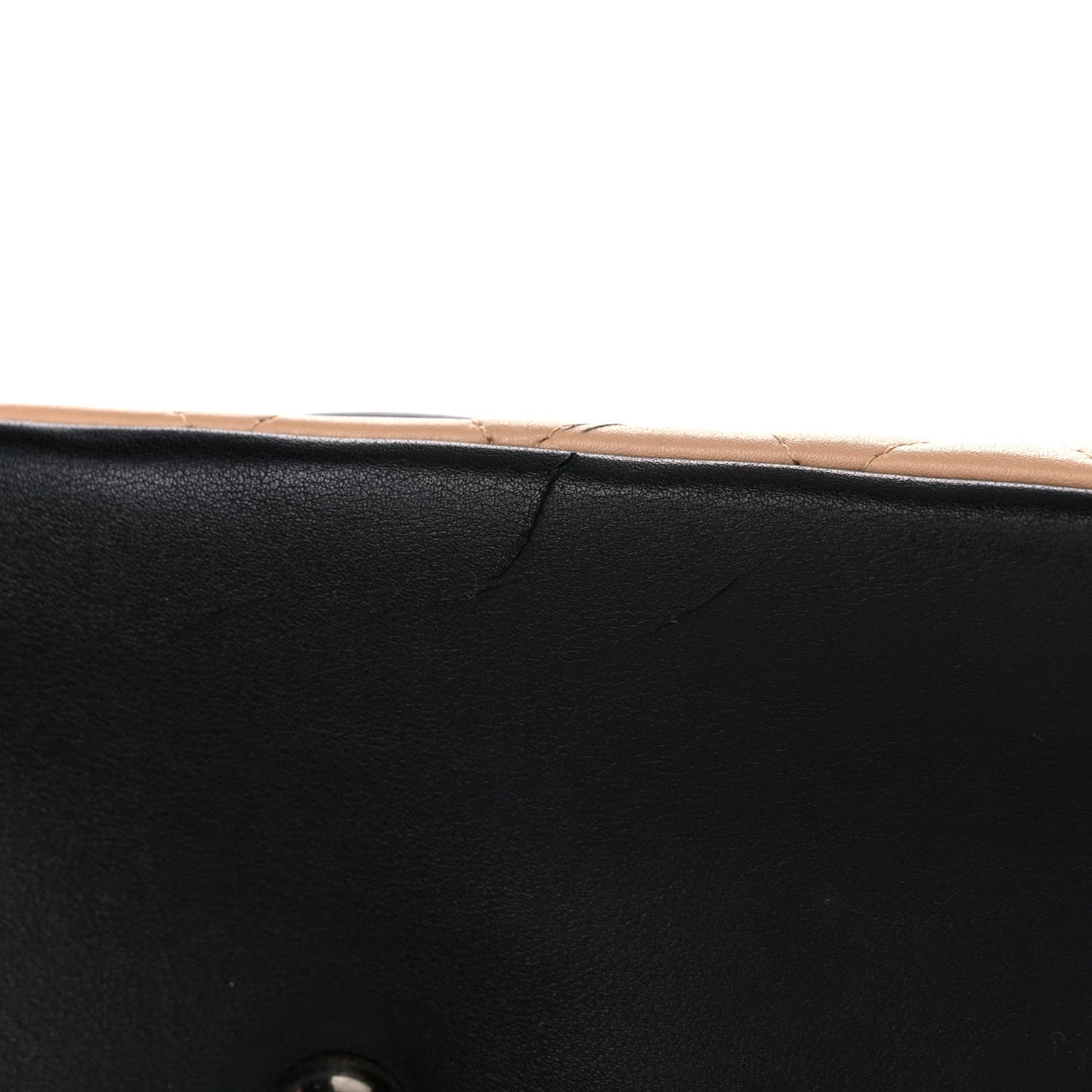 Calfskin Quilted Large Cambon Tote Beige Black