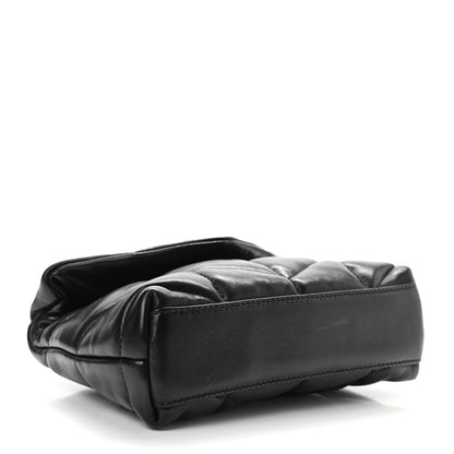 Saint Laurent Lambskin Monogram Loulou Puffer Pouch Clutch Black 5 of 8